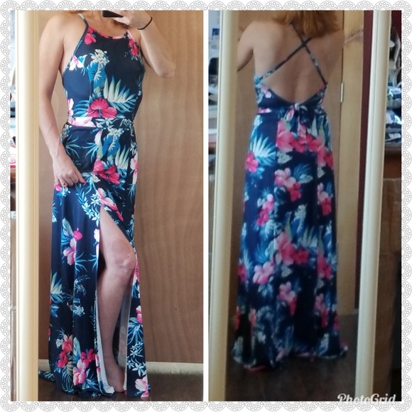 floral open back maxi skirt set - Picture 3 of 4